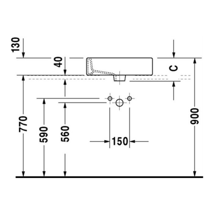 Duravit Vero lavabo à poser 59,5x46,5 cm, fermé, avec trop-plein, blanc