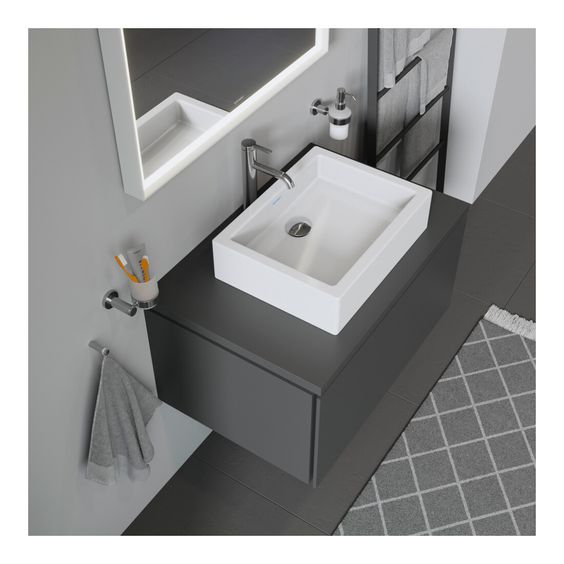 Duravit Vero Lavabo à poser fermé, sans trop-plein, 50x38 cm, blanc