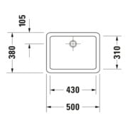 Duravit Vero Lavabo à poser fermé, sans trop-plein, 50x38 cm, blanc-5