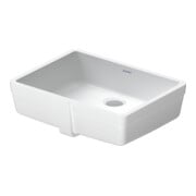 Duravit Vero Lavabo encastré 43x31,5 cm, EB bas, sans trou robinet, avec trop-plein, blanc-2