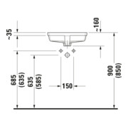 Duravit Vero Lavabo encastré 43x31,5 cm, EB bas, sans trou robinet, avec trop-plein, blanc-4