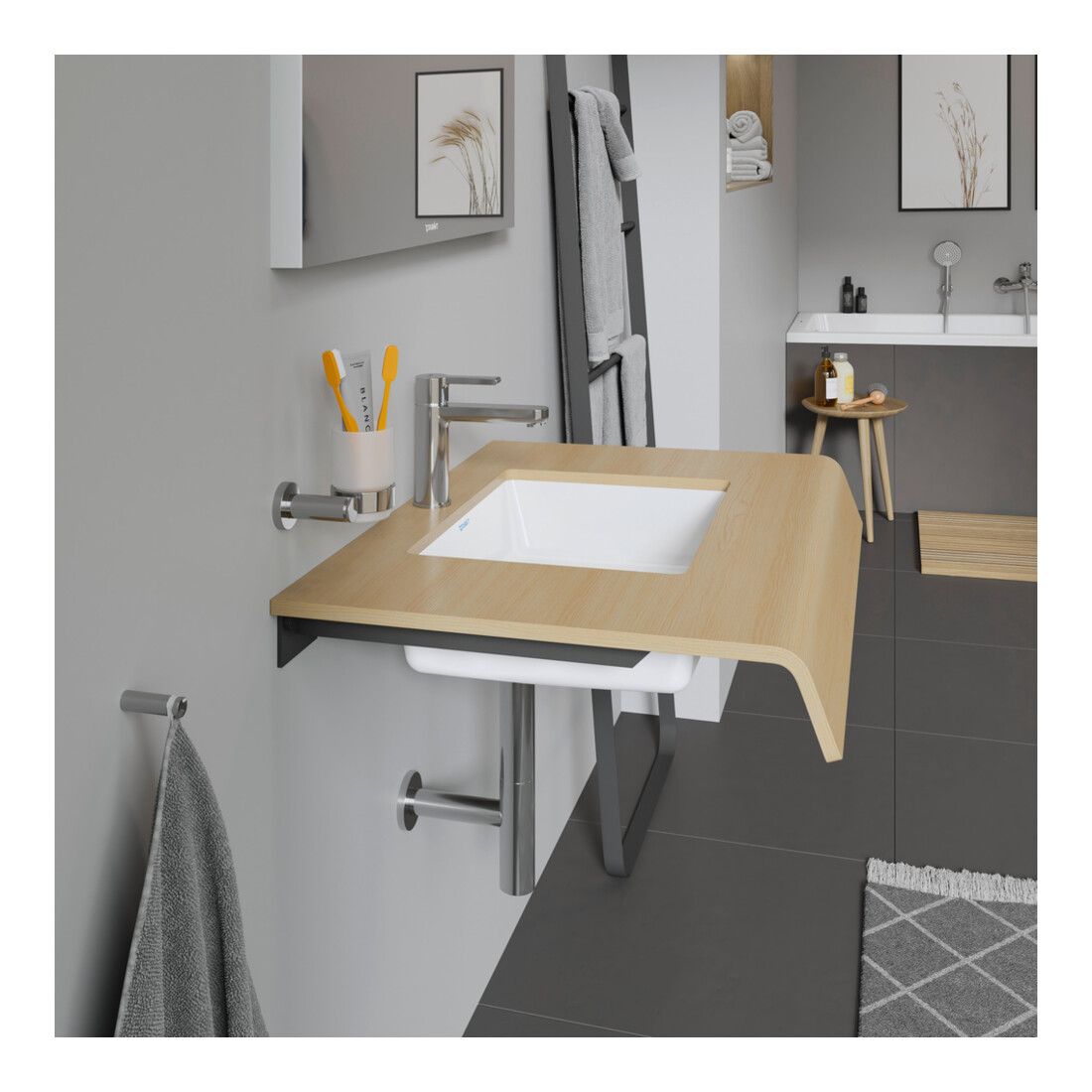 Duravit Vero Lavabo encastré 43x31,5 cm, EB bas, sans trou robinet, avec trop-plein, blanc
