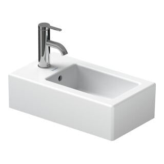 Duravit Vero Lavabo mural 25x45 cm, avec trop-plein, trou robinet, blanc