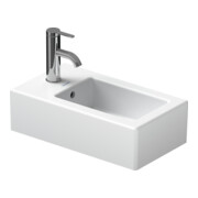 Duravit Vero Lavabo mural 25x45 cm, avec trop-plein, trou robinet, blanc