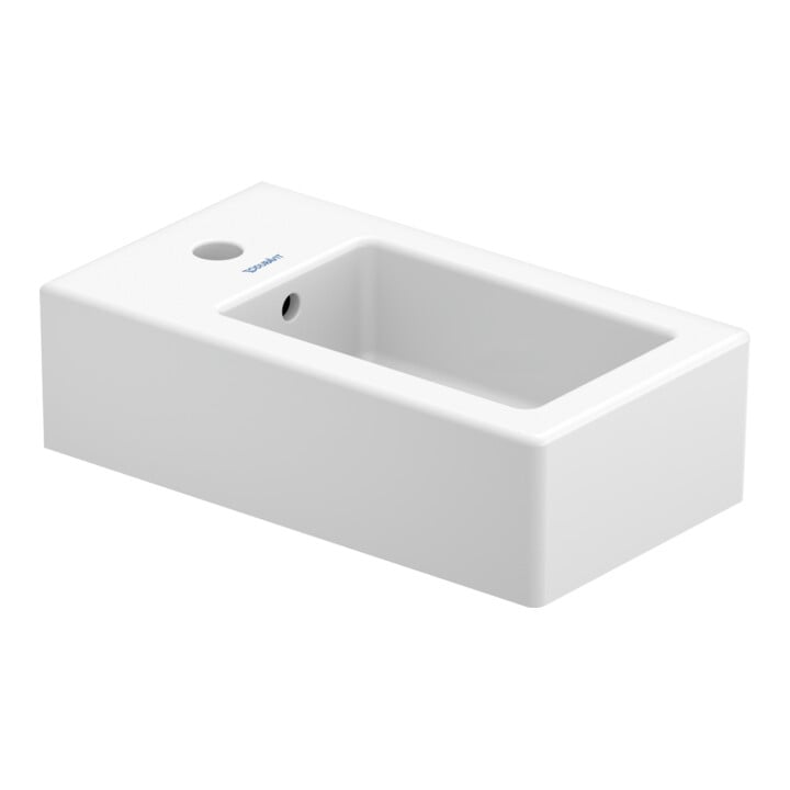 Duravit Vero Lavabo mural 25x45 cm, avec trop-plein, trou robinet, blanc