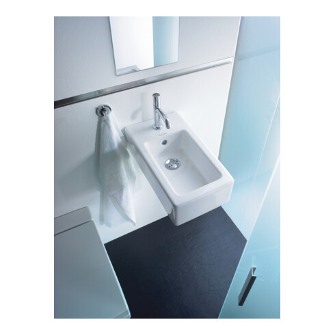 Duravit Vero Lavabo mural 25x45 cm, avec trop-plein, trou robinet, blanc