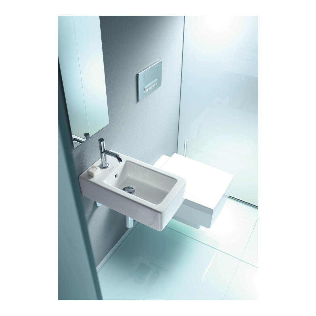 Duravit Vero Lavabo mural 25x45 cm, avec trop-plein, trou robinet, blanc
