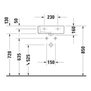 Duravit Vero Med lavabo meuble 45x35 cm, avec trou robinet, sans trop-plein, blanc-4