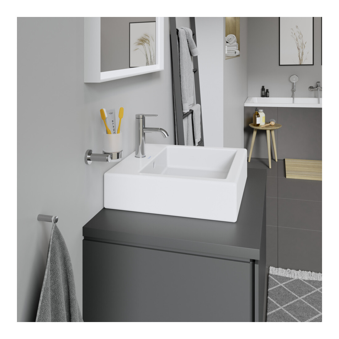 Duravit Vero Vasque à poser 50x47 cm, fermée, avec trop-plein, blanc