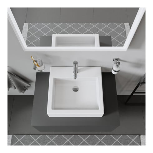 Duravit Vero Vasque à poser 50x47 cm, fermée, avec trop-plein, blanc