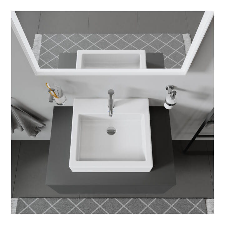 Duravit Vero Vasque à poser 50x47 cm, fermée, avec trop-plein, blanc