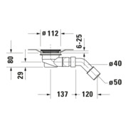 Duravit Vidage de bac à douche Diamètre 9 cm, sortie horizontale-3