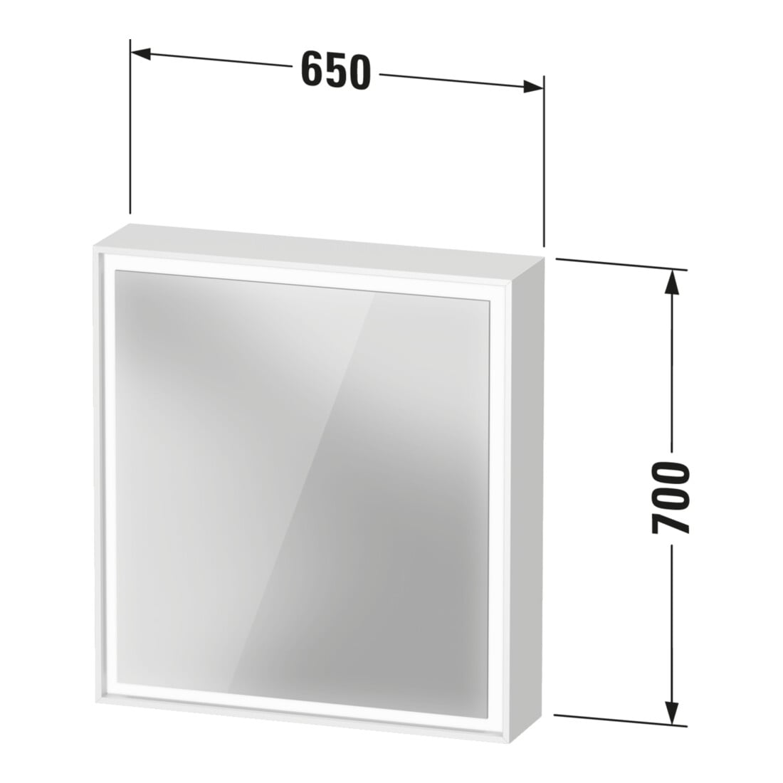 Duravit Vis à aggloméré pour meuble lavabo L-Cube 65x15,5x70 cm, LED, blanc, angle droit, graph ma