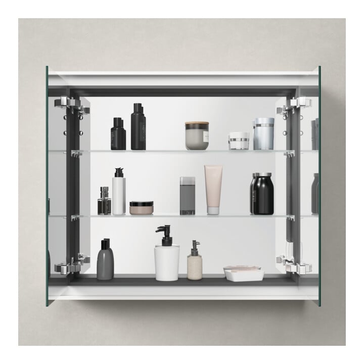 Duravit Vis à aggloméré pour plan vasque L-Cube 80x70x15,5 cm, graphite, porte droite/gauche