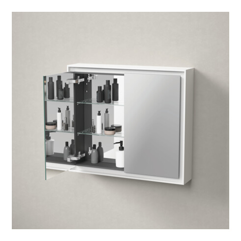 Duravit Vis à aggloméré pour plan vasque L-Cube 80x70x15,5 cm, graphite, porte droite/gauche