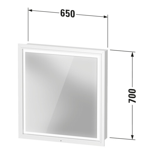 Duravit Vis à bois avec butée de porte L-Cube 65x15,5x70cm, LED, blanc, à droite, graph ma