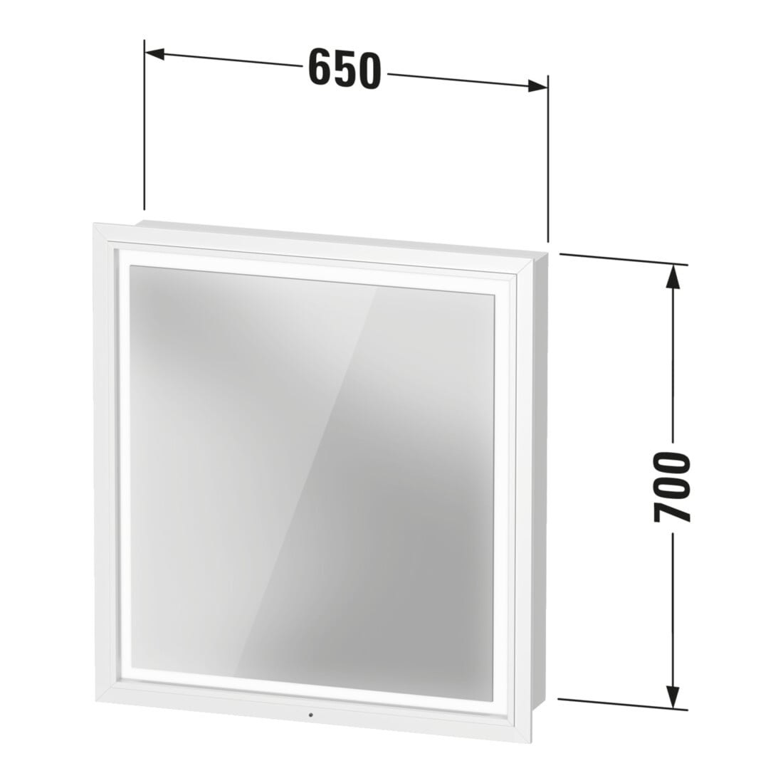 Duravit Vis pour panneau avec butée de porte L-Cube 65x15,5x70cm, LED, blanc, à droite, graph ma