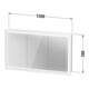 Duravit Vis pour panneau avec butée de porte L-Cube LED, 120x70x15,5 cm, blanc mat-3
