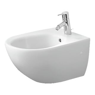 Duravit Wand-Bidet Architec 36,5x58cm, m HL, ÜL, Hahnlochbank, weiß