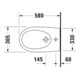 Duravit Wand-Bidet Architec 36,5x58cm, m HL, ÜL, Hahnlochbank, weiß-4