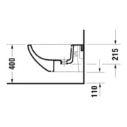 Duravit Wand-Bidet Architec 36,5x58cm, m HL, ÜL, Hahnlochbank, weiß-5