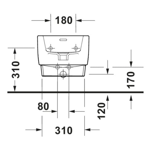 Duravit Wand-Bidet Balcoon 37x54cm, m Hahnl., ÜL, Clay terra matt