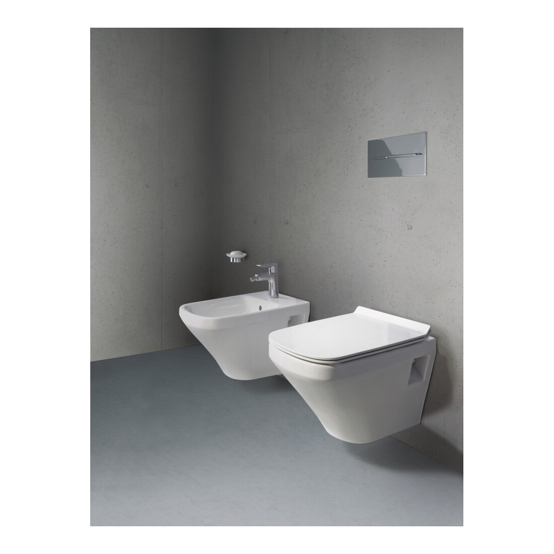 Duravit Wand-Bidet DuraStyle 37x54cm, m HL, ÜL, Hahnlochbank, weiß