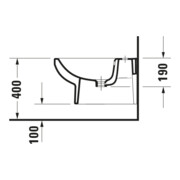 Duravit Wand-Bidet No. 1 37x54cm, m HL, ÜL, Hahnlochbank, weiß-2