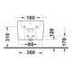 Duravit Wand Bidet Qatego 38,5x57cm, m HL, ÜL, Hahnloch, we hgl