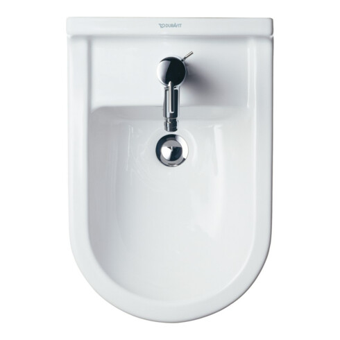 Duravit Wand-Bidet Starck 3 36,5x54cm, m HL, ÜL, Hahnlochbank, weiß