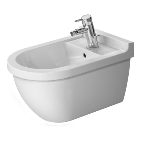 Duravit Wand-Bidet Starck 3 36,5x54cm, m HL, ÜL, HLB, we WonderGliss