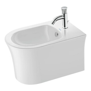 Duravit Wand-Bidet White Tulip 37x54cm, m HL, ÜL, Hahnlochbank, weiß