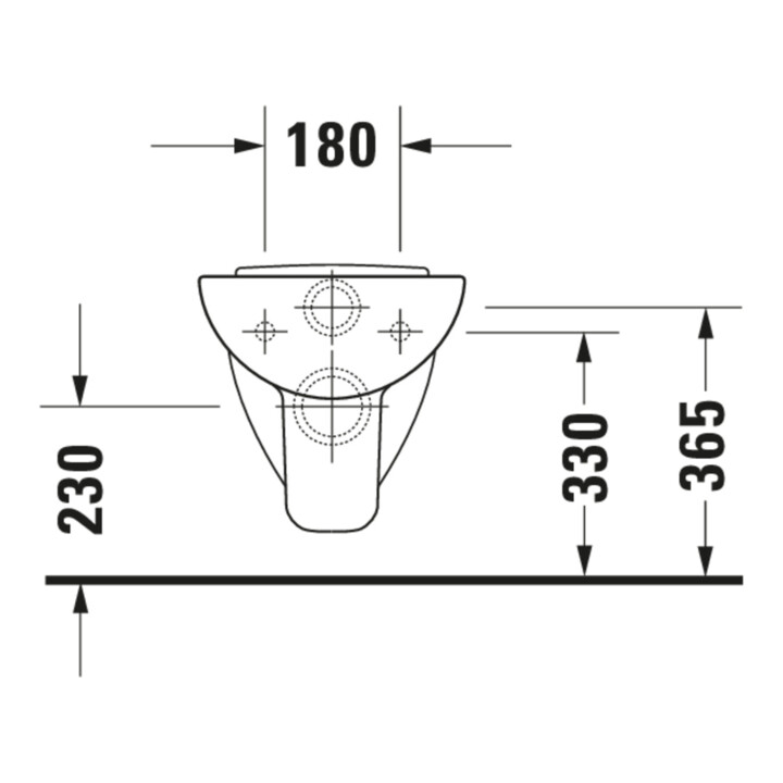 Duravit Wand-Flachspül-WC D-Code 35,5x54cm, 6 l, weiß