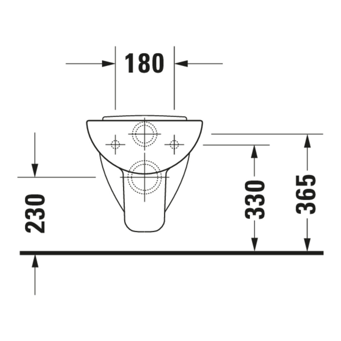 Duravit Wand-Flachspül-WC D-Code 35,5x54cm, 6 l, weiß