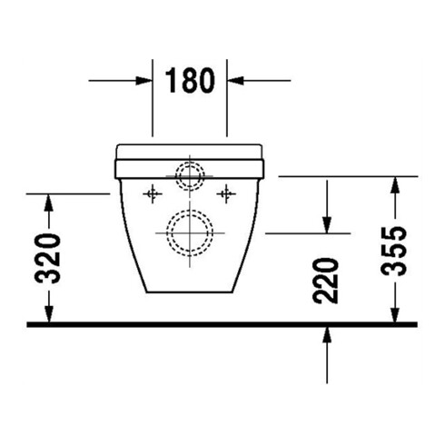 Duravit Wand-Flachspül-WC Starck 3 36x54cm, 6 l, weiß