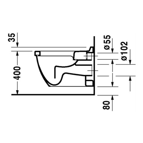 Duravit Wand-Flachspül-WC Starck 3 36x54cm, 6 l, weiß