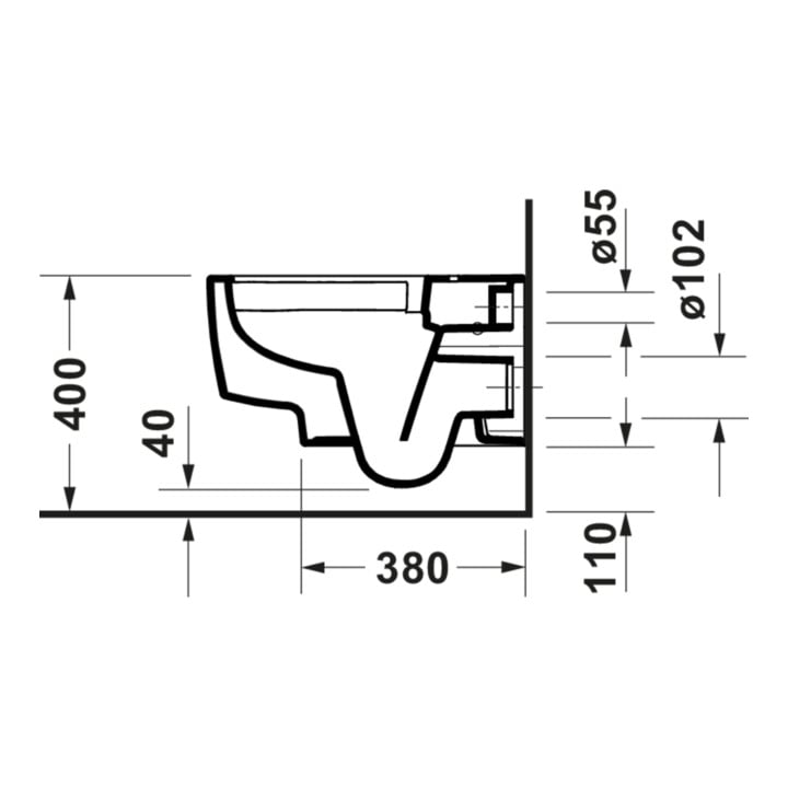 Duravit Wand-WC Balcoon 37x54cm, Clay terra matt