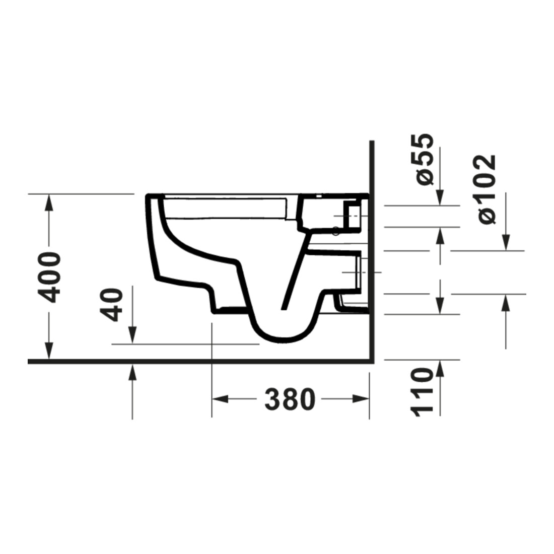 Duravit Wand-WC Balcoon 37x54cm, Clay terra matt