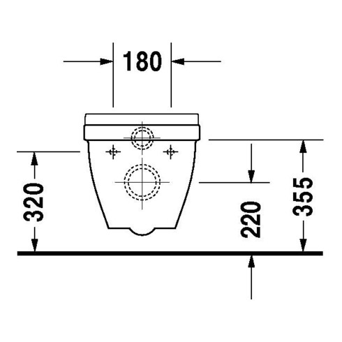 Duravit Wand-WC COMPACT STARCK 3 tief, 360 x 485 mm weiß