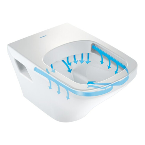 Duravit Wand-WC, Tiefspüler DuraStyle 37x54cm, 4,5 l, riml., weiß WonderGliss