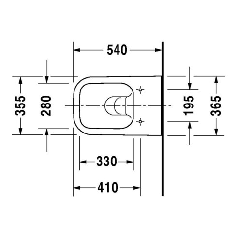 Duravit Wand-WC RIMLESS HAPPY D.2 tief, 365 x 540 mm weiß