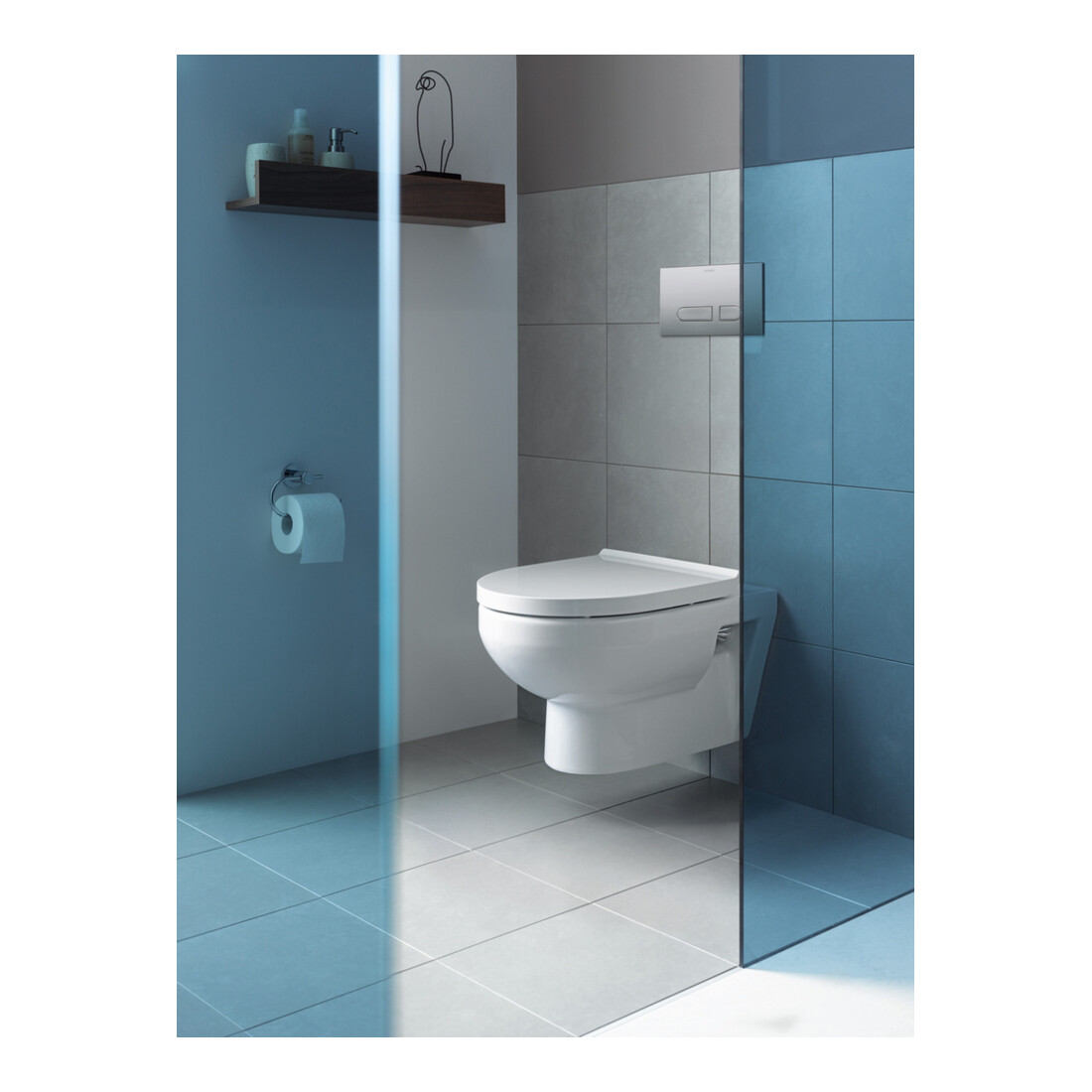 Duravit Wand-WC-Set No. 1 Compact mit WC-Sitz, Rimless, weiß