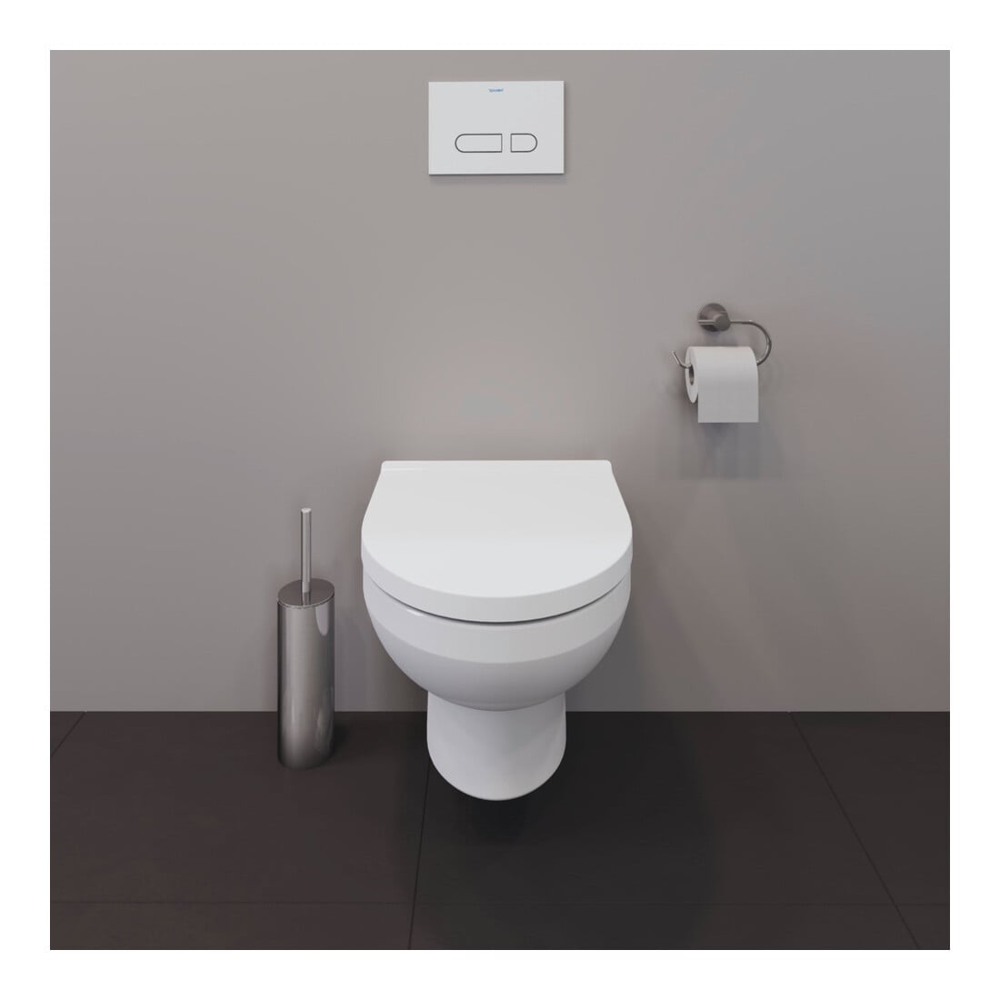 Duravit Wand-WC-Set No. 1 Compact mit WC-Sitz, Rimless, weiß