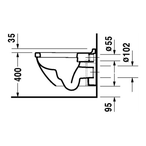 Duravit WC mural, cuvette à chasse profonde Starck 3 avec abattant, blanc