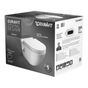 Duravit Wand-WC, Tiefspüler-Set Starck 3 mit WC-Sitz, weiß