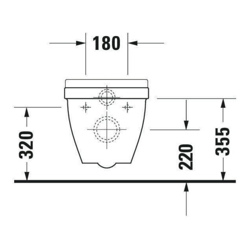 Duravit Starck 3 WC suspendu, cuvette profonde 36,5x54 cm, 4,5 l, blanc