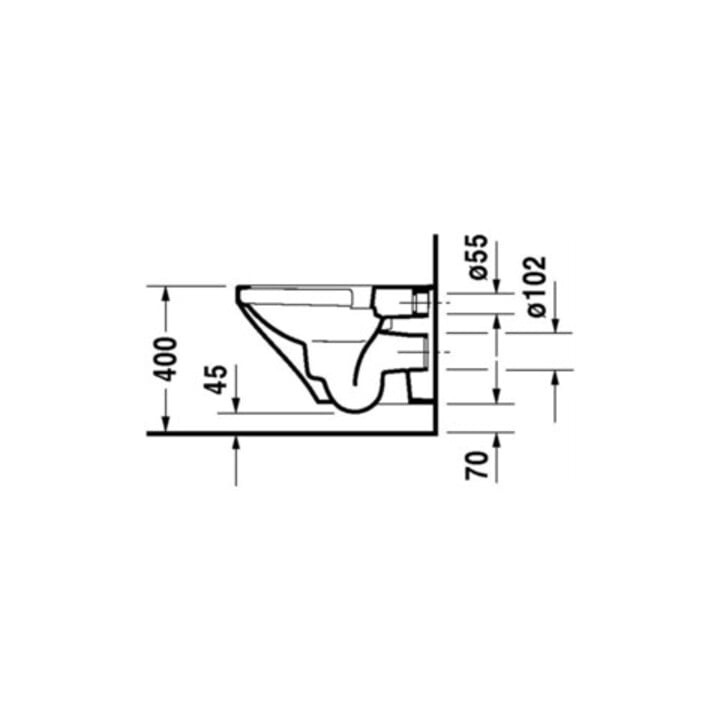 Duravit Wand-WC-Tiefspül-Set DuraStyle mit WC-Sitz, Rimless, weiß