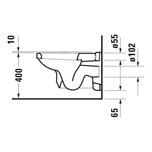 Duravit Wand-WC, Tiefspüler 1930 35,5x58,5cm, 6,0 l, weiß
