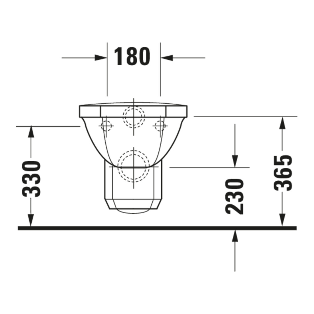 Duravit Wand-WC, Tiefspüler 1930 35,5x58,5cm, 6,0 l, weiß