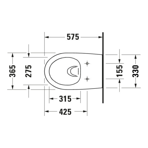 Duravit Wand-WC, Tiefspüler Architec 36,5x57,5cm, 4,5 l, Rimless, weiß